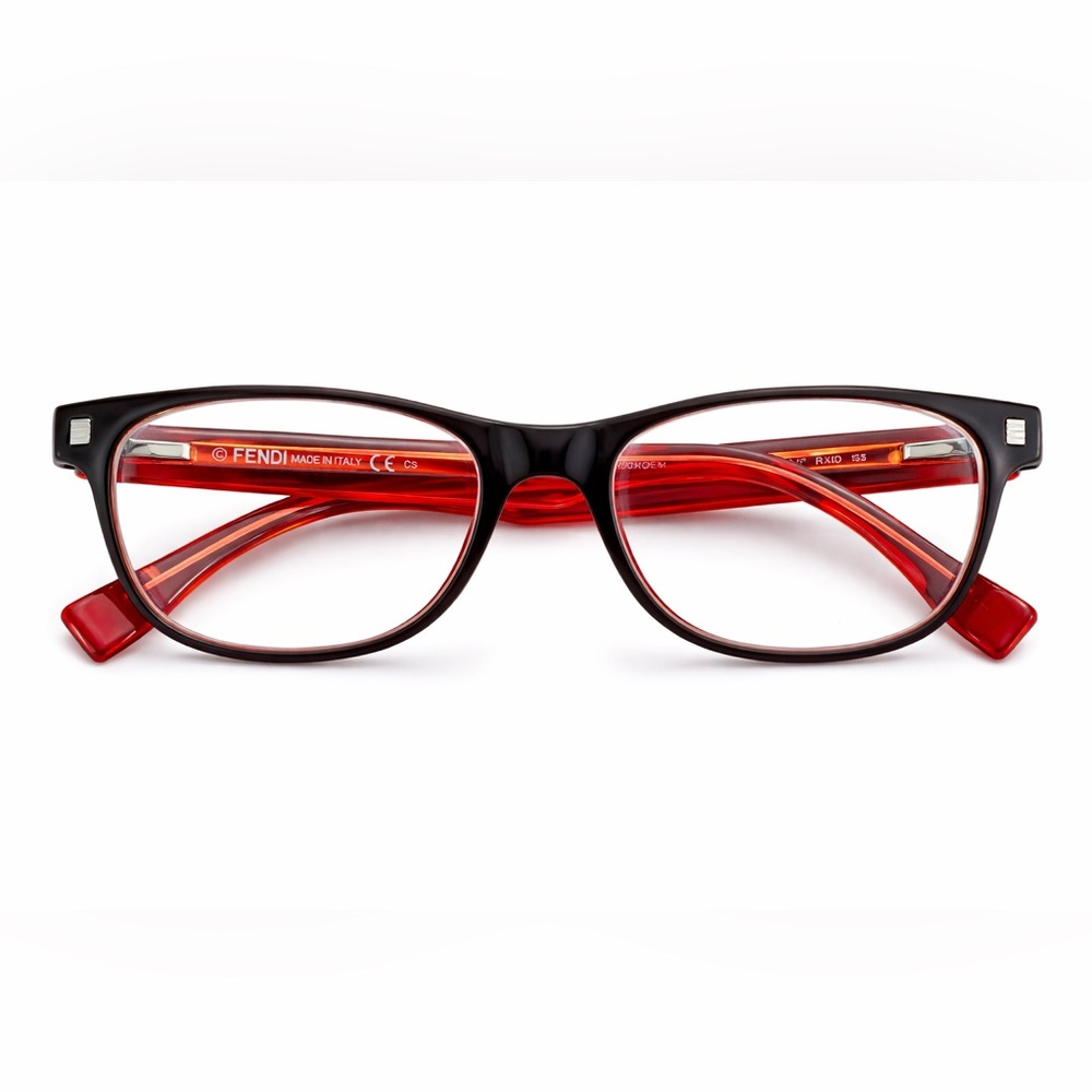 Fendi Eyeglasses Frames w/ Case | Authentic | Black/Red | RX Optical